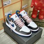 Giày Nike Air Jordan 1 Low ‘White Industrial Blue Siren Red’ Like Auth (Sashiko)