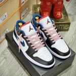 Giày Nike Air Jordan 1 Low ‘White Industrial Blue Siren Red’ Like Auth (Sashiko)