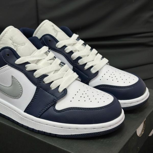 Giày Nike Jordan 1 Low Wolf Grey Midnight Navy