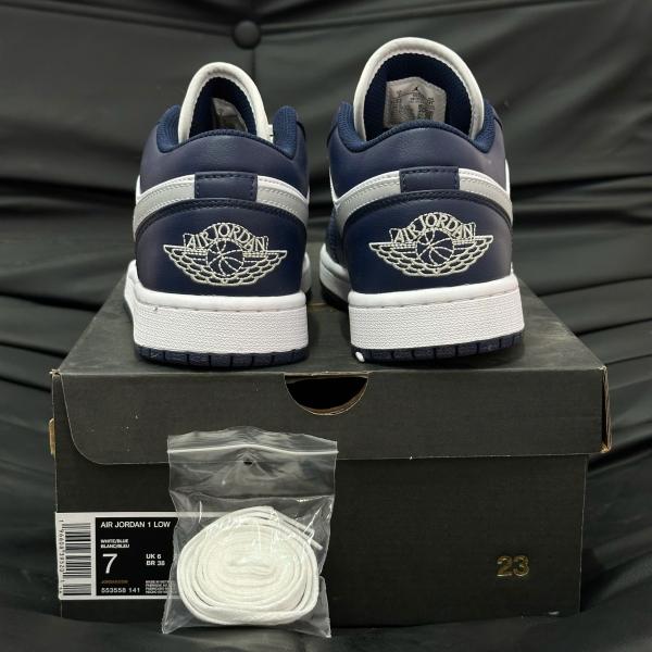 Giày Nike Jordan 1 Low Wolf Grey Midnight Navy