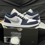 Giày Nike Jordan 1 Low Wolf Grey Midnight Navy