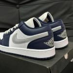 Giày Nike Jordan 1 Low Wolf Grey Midnight Navy