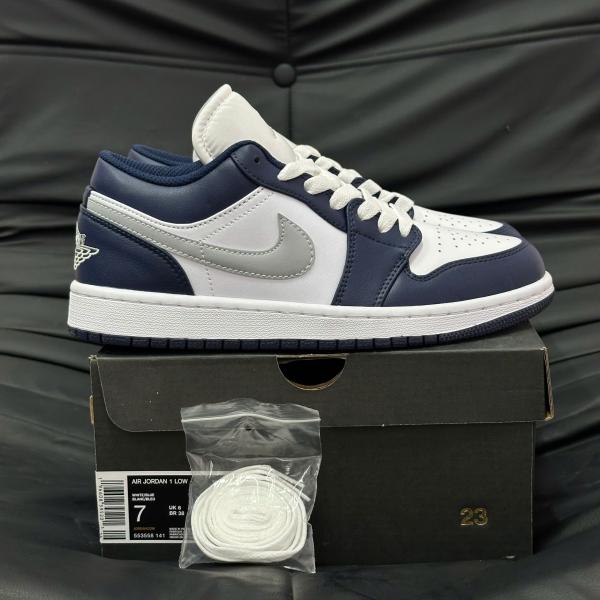 Giày Nike Jordan 1 Low Wolf Grey Midnight Navy