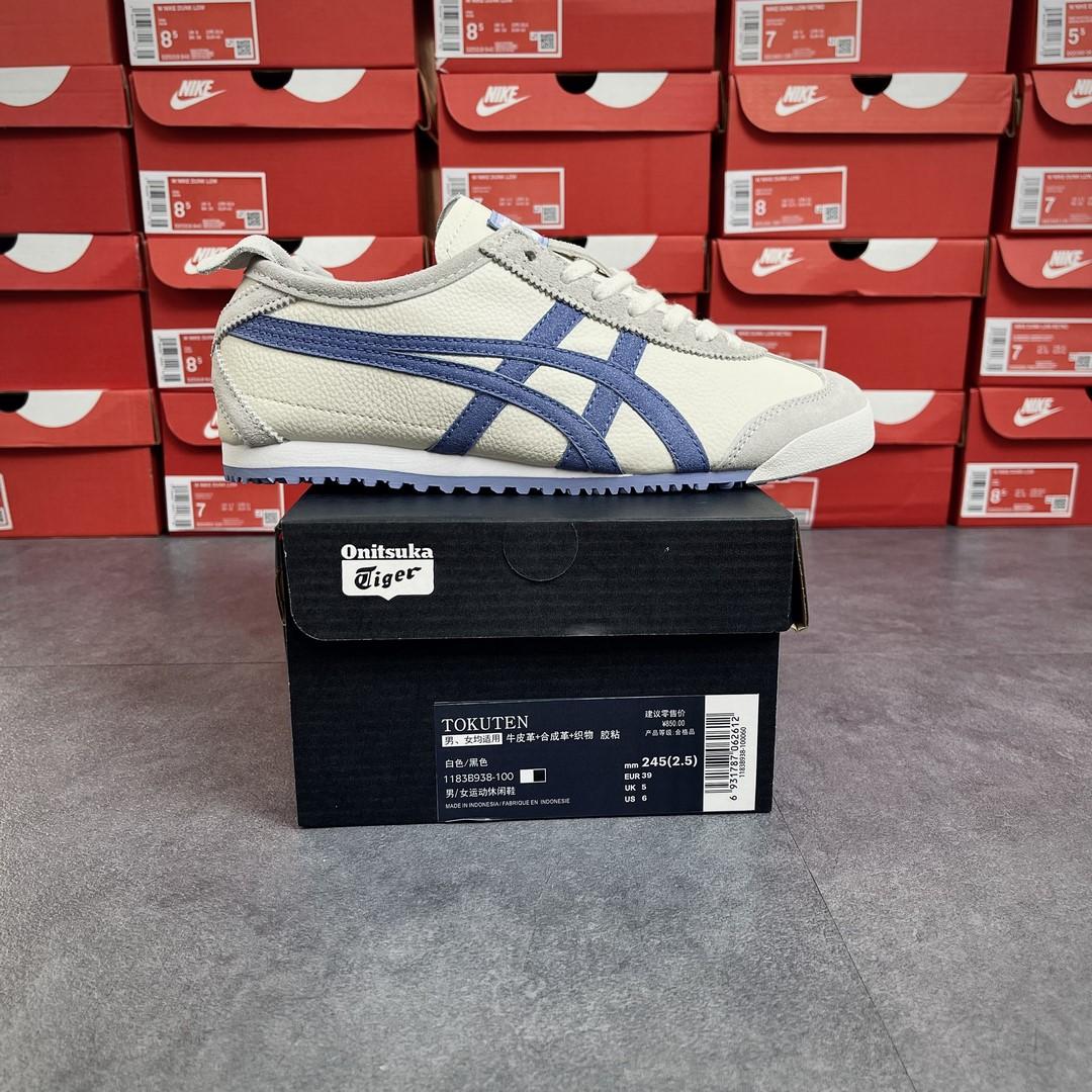 Giày Onitsuka Tokuten Tiger Mexico 66 White Blue Like Auth