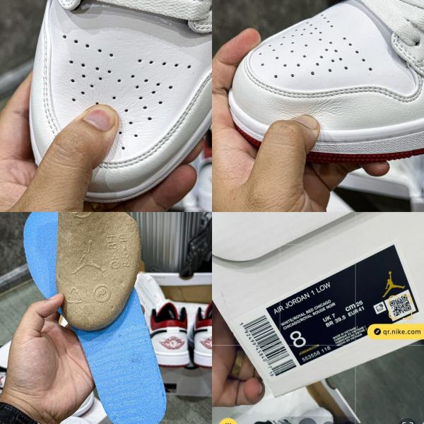 Giày Nike Air Jordan Low University Red Black Like Auth