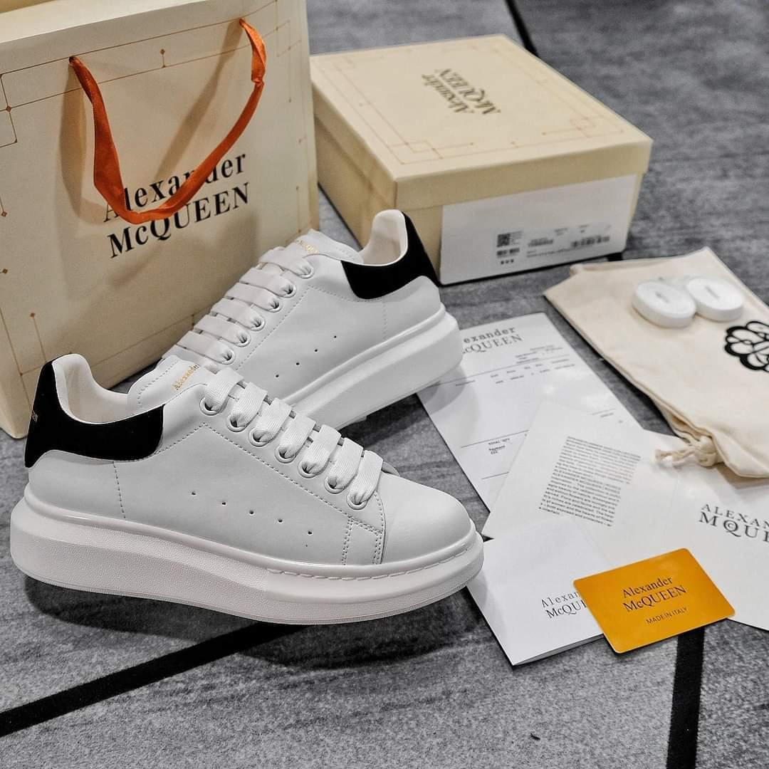 Giày Alexander McQueen Oversized Sneaker ‘White Black’ Gót Nhung Best Quality