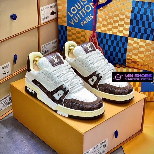 Giày LV Trainers Damier Logo #54 Brown_Cream