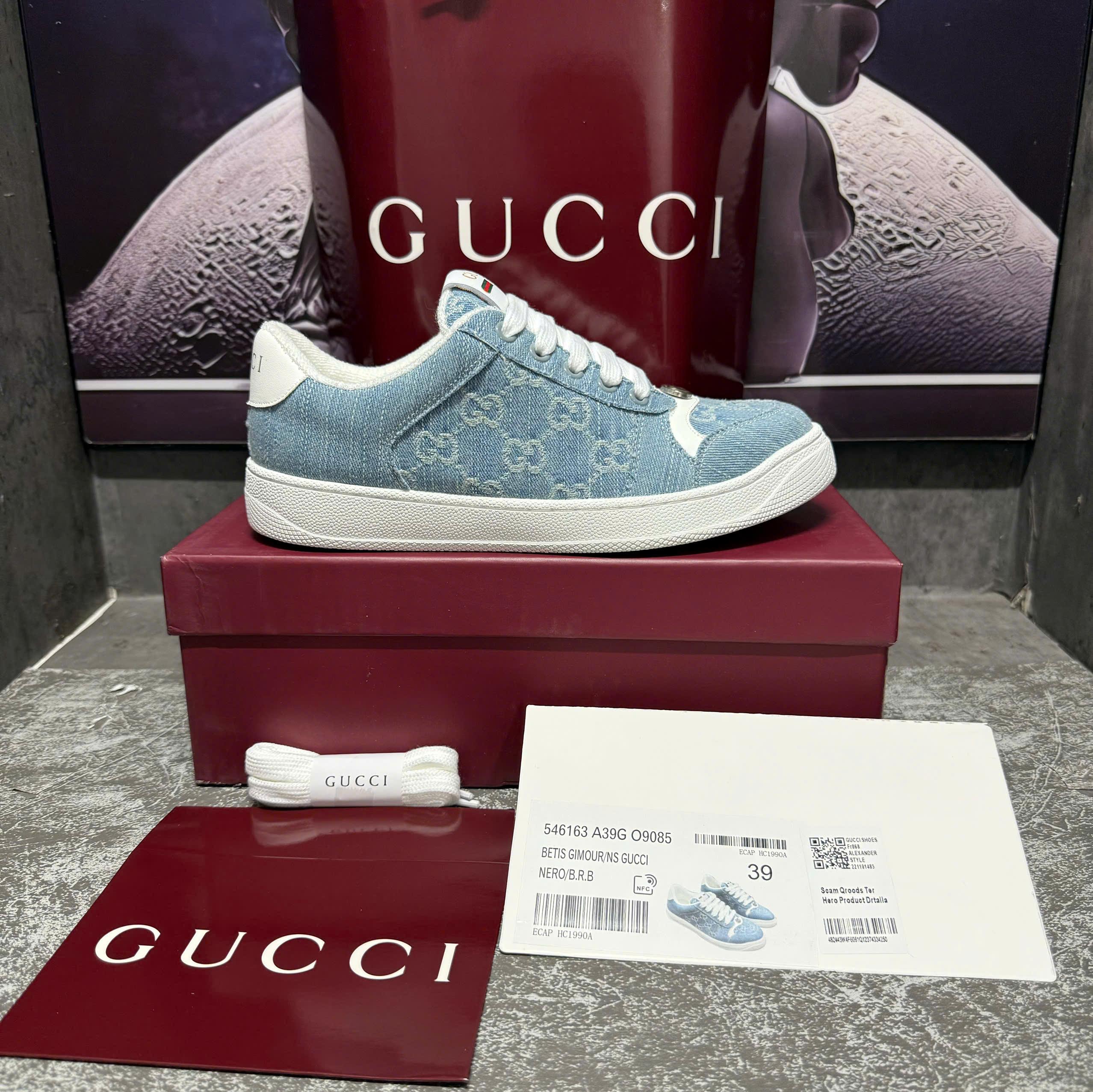 Giày Thể Thao Nam Nữ GUCCI Screener Denim