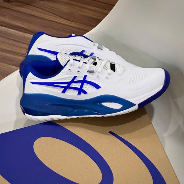 Giày Asics GEL- RESOLUTION X WIDE ''WHITE DARK COBALT'' Pickleball / Tennis