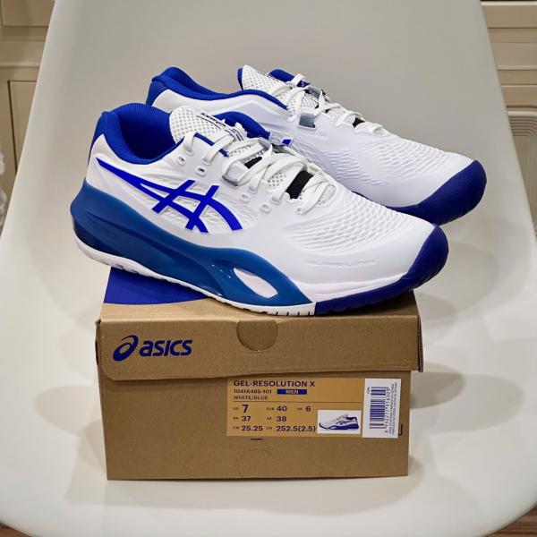 Giày Asics GEL- RESOLUTION X WIDE ''WHITE DARK COBALT'' Pickleball / Tennis