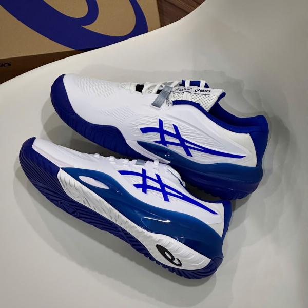 Giày Asics GEL- RESOLUTION X WIDE ''WHITE DARK COBALT'' Pickleball / Tennis