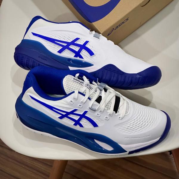 Giày Asics GEL- RESOLUTION X WIDE ''WHITE DARK COBALT'' Pickleball / Tennis