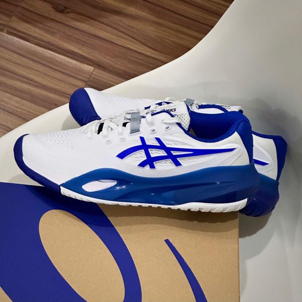 Giày Asics GEL- RESOLUTION X WIDE ''WHITE DARK COBALT'' Pickleball / Tennis