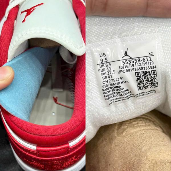 Giày Nike Jordan 1 Low Gym Red White